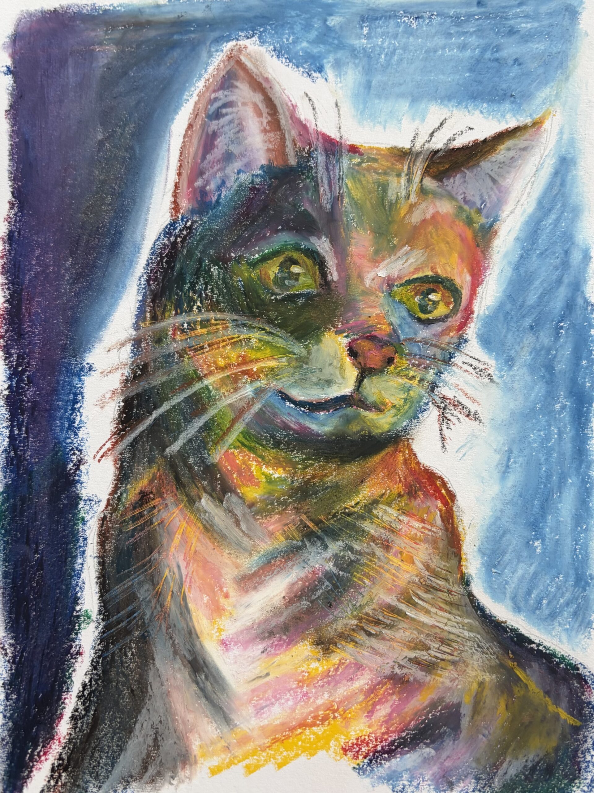 Migue Grimard 猫の肉筆水彩画 私の猫｜100点のアートクレヨン画展
