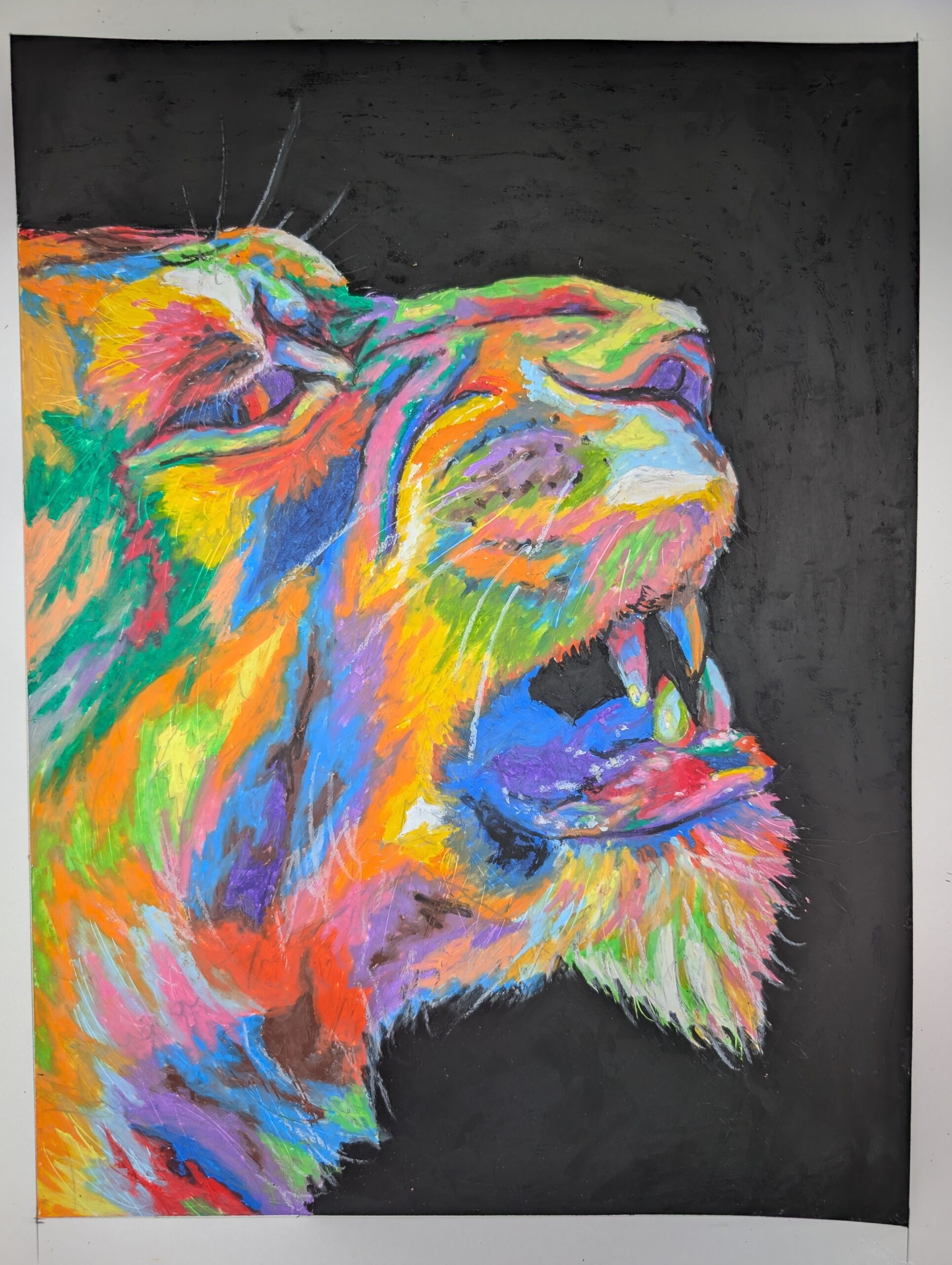 明度の獅子｜100点のアートクレヨン画展